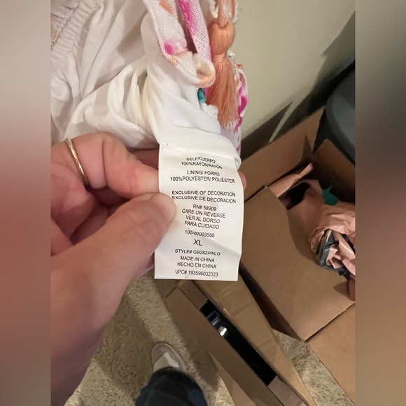 GB Ruffle Tie Dye Hippie Crop Top Size XLarge - built in bandeau with tassels - Picture 6 of 8